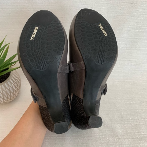 Tsubo Acrea Gray Leather Mary Jane Slingback Denim Heels Woman’s 8.5 - Picture 12 of 12